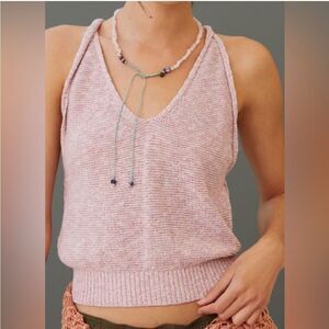 Pilcro Painted Walls Twisted Tank Knit Top Pink Purple White Size Medium